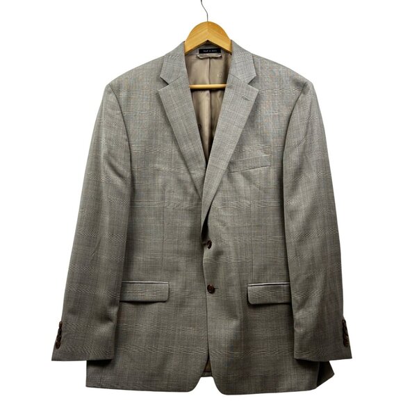 Lauren Ralph Lauren Men’s Blazer 44R Gray Wool Glen Plaid Classic Jacket Preppy‎